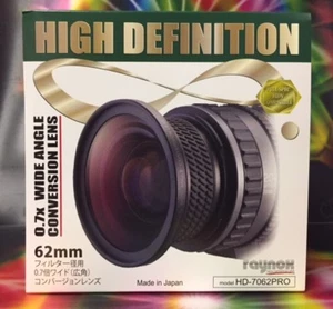 Raynox HD-7062 PRO 0.7x Wide Angle Lens 62mm SONY HDR-FX7 18-200 135,DMC-FZ1000 - Picture 1 of 8
