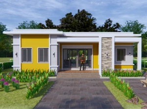 40x27 Feet House Plans 12x8 Meter 3 Beds 2 Baths Flat Roof (A4 Hard Copy) - Afbeelding 1 van 12