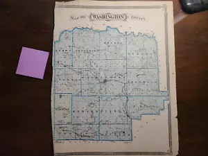 WASHINGTON & SCOTT CO - ANTIQUE original 1876 Plat Map INDIANA Atlas 17" x 14" - Picture 1 of 8