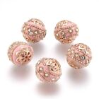 5 Pcs 19mm Round Handmade Indonesia Beads With Metal Findings For Jewelry Making
