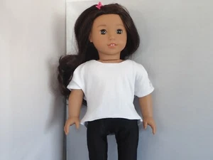  White Short  Sleeve Cold Shoulder T  Fits 18 inch American Girl Doll  - Picture 1 of 2