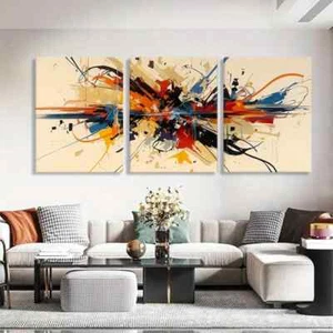 3pcs Explosion of Colors Abstract Perfect Wall Art Canvas Unframed/Framed - Foto 1 di 9