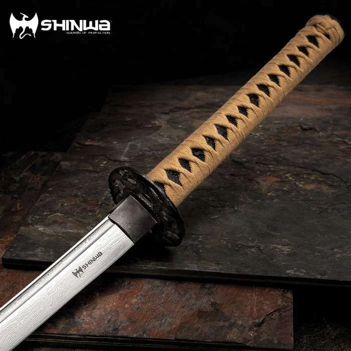 Espada Katana Japonesa 40" Shinwa Lista para Batalla Damasco Acero Ninja Samurai  Foto 1 de 4