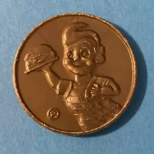 Vintage Big Boy Plastik Medaille Arcade Münze Hamburger Fast Food selten Kupferfarbe - Bild 1 von 3
