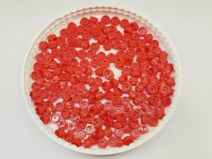 200x - Lego Red Plate, Round 1 x 1 with Flower Edge (5 Petals) (24866) new - Picture 1 of 1