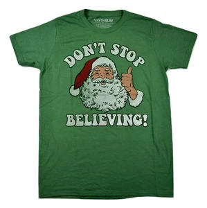 Fifth Sun Mens Santa Clause Don't Stop Believing! Christmas Shirt New S, M - Picture 1 of 1