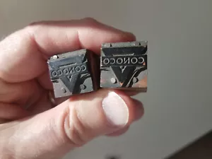 Vintage Printers Blocks CONOCO - Lot Of Two - Picture 1 of 4