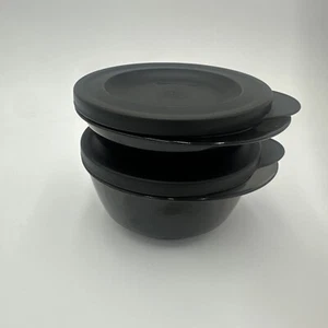 Tupperware Condiment Small Bowls 250 & 450 Ml Black Serving Dinnerware - Picture 1 of 7
