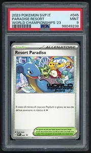 Pokemon Paradise Resort World Championships Promo 2023 ITALIAN SVP IT 045 PSA 9 - Picture 1 of 2
