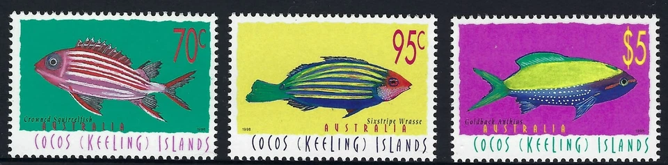 Cocos Keeling Islands Marine Life 1998 parte IV juego de 3 peces como nuevo MUH MNH Foto 1 de 1