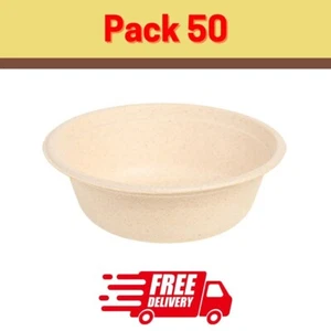 Chan Biodegradable Disposable Compostable Paper Bowls 16.9 oz Camping 820 g. 50x - Picture 1 of 7