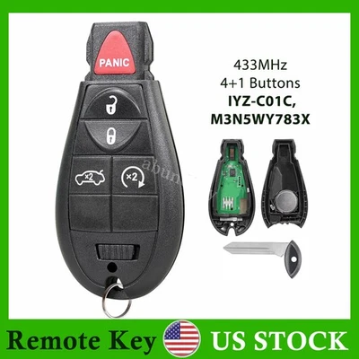 Llavero remoto de entrada sin llave para Dodge Durango 2011 2012 2013 433 MHz IYZ-C01C Foto 1 de 4