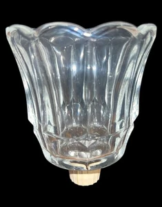 Vintage Homco Klarglas Tulpe Zapfen Tasse Votivkerzenhalter mit Dichtung 3 1/2" H - Bild 1 von 6