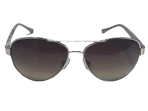 Gafas de sol de aviador con marco de metal dorado lentes tintadas marrones brazos-florales/hoja T - Imagen 1 de 10