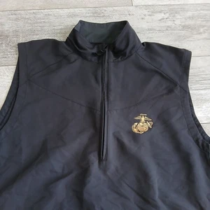 Nike Golf USMC Chaleco Mediano Negro Sin Mangas Cremallera Completa Cuerpo de Marines - Imagen 1 de 12