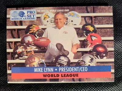 1991 Pro Set - Wlaf Inserts Mike Lynn #1 (RC) - Image 1 of 2