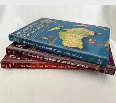 The Golden Book Picture Atlas of the World- Asia Africa Australia Volumes 4,5,6 - Image 1 of 4