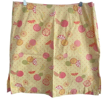 Vintage Christopher & Banks Yellow Citrus Fruit Print A-Line Skirt Size 12 Y2K - Image 1 of 4