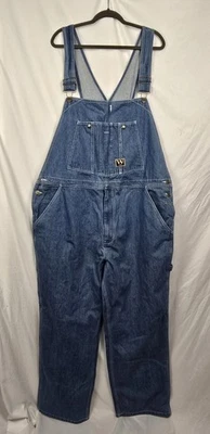 Walls Bib Overalls Washed Indigo  Denim Zipper Fly sz 48x32 NWT Workwear  - Image 1 of 4