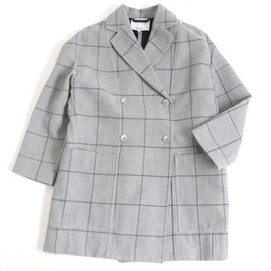 3.1 Phillip Lim Men's Jacket Coat Three One Windowpane Oversized Light Gray XS - Picture 1 of 9