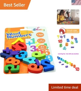 Montessori Regenbogen Holz Zahlen Puzzle - 13 Stück Zählen Spielzeug für Alter 3+ - Bild 1 von 10