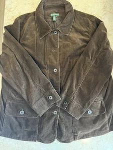 Polo Ralph Lauren Jeans CO Marrón Pana Chaqueta Estilo Ecuestre Para Mujer Talla 2XL - Imagen 1 de 14