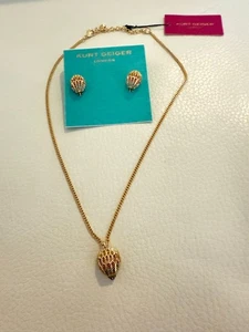 NWT KURT GEIGER MULTICOLOR CRYSTAL EAGLE PENDANT NECKLACE & EARRINGS - Picture 1 of 7