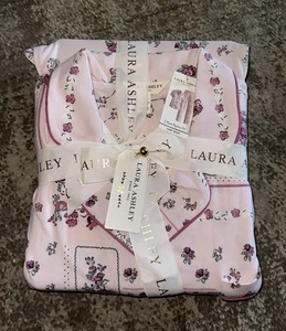 Laura Ashley womens super soft short sleeved pajama Set size XL Pink Floral - Picture 1 of 4