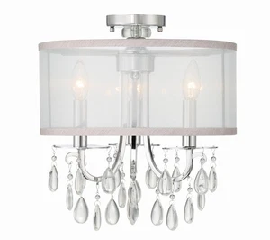Crystorama Lighting Group 5623_CEILING Hampton 3 Light 14"W - Chrome - Picture 1 of 9