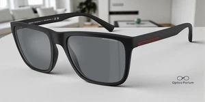 Armani Exchange AX4080SF 80786G Mt Black Lt Grey Mir Black 57mm Herren Sonnenbrille - Bild 1 von 7