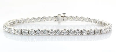 Brazalete de tenis de diamantes cultivados en laboratorio en oro blanco de 18 k de 10,75 quilates - 18,8 g - 7,5" Foto 1 de 4