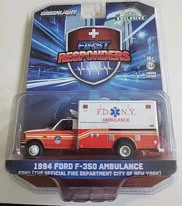 Greenlight 1:64 1994 Ford F-350 Ambulance FDNY Hobby Exclusive Fire Departmen NY - Picture 1 of 13