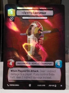 Star Wars Unlimited- Fett's Firespray Hyperspace Foil JTLP 38 NM Stephen Zavala - Picture 1 of 2