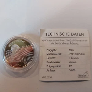 Silbermünze Fußball WM 2006 in PP 8 Gramm 999er Feinsilber Sonderprägung ✅✅✅✅ - Bild 1 von 3
