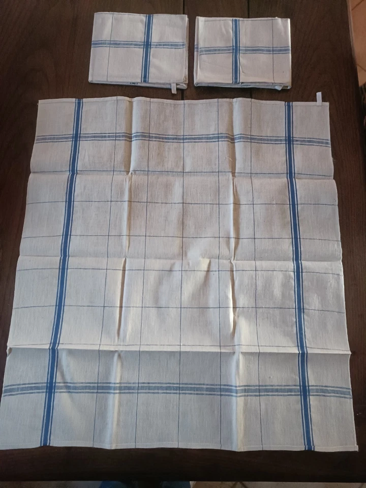 Linge ancien 3 Torchons en Metis 67 x 59,5 cm  - Photo 1/4