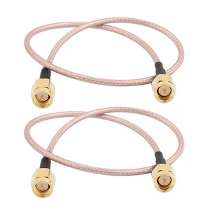 2 szt. Złota wtyczka SMA na wtyczkę SMA Adapter Złącze RG316 Kabel koncentryczny 30cm - Zdjęcie 1 z 2