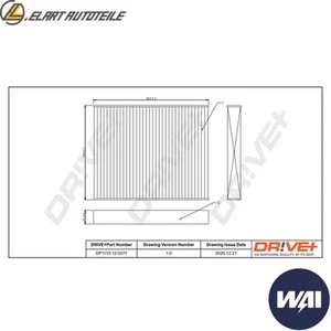 FILTER INNENRAUMLUFT DP1110.12.0277 FÜR RENAULT SCÉNIC/III/GRAND/VAN TRAFIC 1.6L - Picture 1 of 6
