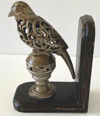 Sujetalibros Decorativo Pájaro Estante Escritorio Tallado a Mano Sujetalibros 10" H Vintage Años 60 Foto 1 de 4