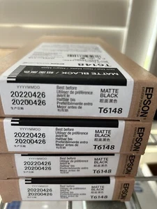 Neu Epson T6148 Mattschwarz 220ml UltraChrome Tintenpatrone Datum: 2022 - Bild 1 von 2