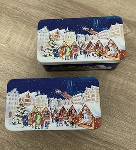 #232# 3er Set Geschenkbox Aufbewahrungsbüchse Dose Weihnachten - Bild 1 von 15