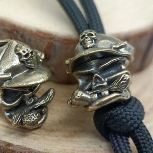 Ciondolo cordino coltello cordino paracadute perline ottone teschio sigaro EDC accessori fai da te - Foto 1 di 12