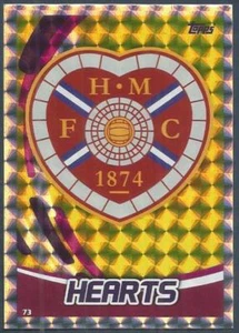 TOPPS MATCH ATTAX SPL-2017-18- #073-HEARTS TEAM BADGE-SILVER FOIL - Picture 1 of 1
