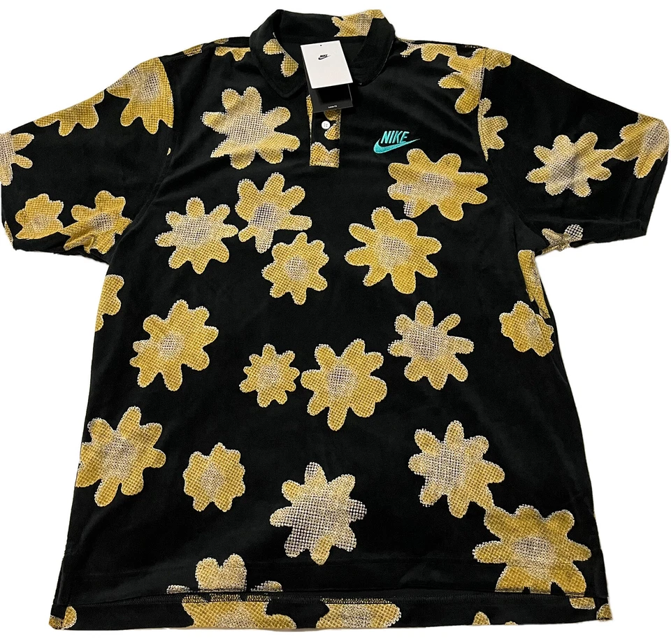Nike Sportswear Allover Flower Polo Shirt Men’s Size Medium DM5032-010
