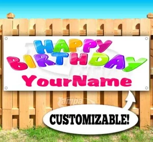 HAPPY BIRTHDAY CUSTOM NAME Advertising Vinyl Banner Flag Sign SB04418 - Picture 1 of 6