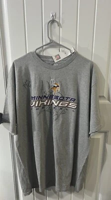 明尼苏达维京人队 NFL 服装男式 T 恤 XL 码全新带标签有签名 — 第 1/4 张图片