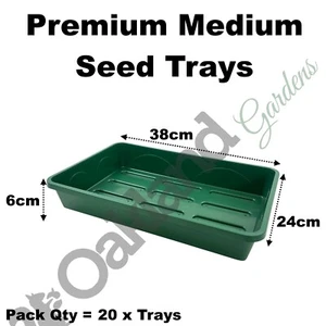Premium Garden Seed Trays With Holes Medium 38cm Strong Long Life Qty = 20 - Picture 1 of 4