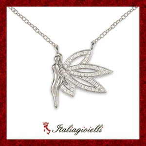Collana Fatina Donna in Argento 925 rodiato Oro Bianco con Zirconi Brillanti - Foto 1 di 5