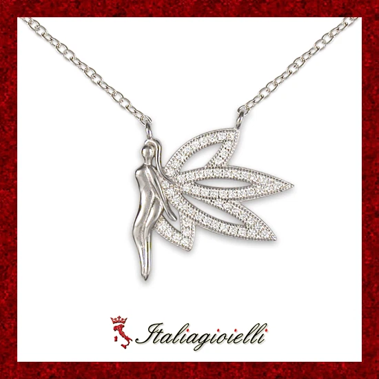 Brillante Collana Fatina in Argento 925 Rodiato Oro Bianco - Immagine 1 di 4