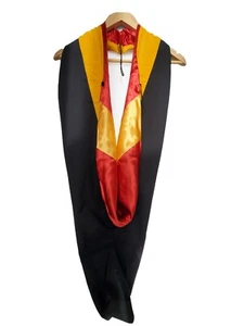 Master of Science MS Academic Hood (Gold - Yellow Velvet Science) (Red-Gold-Red) - Picture 1 of 2