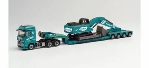 HO 1:87 Herpa # 313001 Mercedes Arocs Lowboy transporte pesado con excavadora: Weber - Imagen 1 de 1